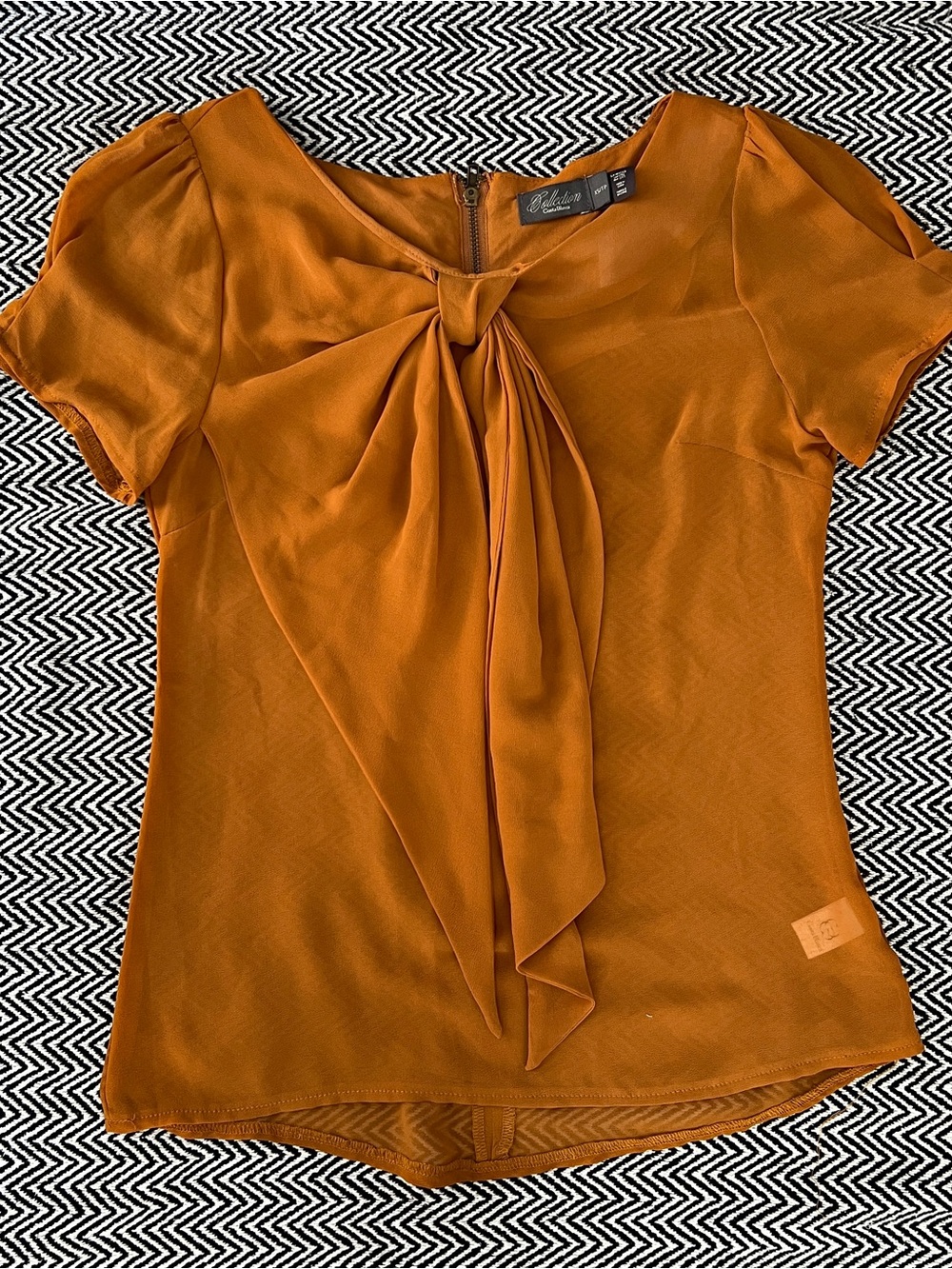 Costa Blanca Rust Tie-Front Blouse